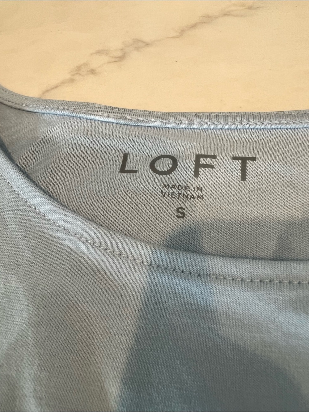 LOFT Light Blue Scoop Neck Tee